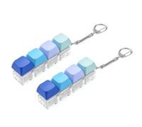 Qianyu 2 Pcs Keyboard Fidget Toy Silent and Loud Keyboard Fidget Keychain Fidgets Clicker Keychain Keyboards Fidgets Clicker Cube Mechanical Key Button Clickers for Adults Office Home