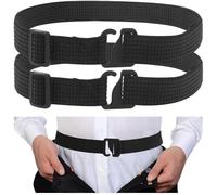 Qianyu 2 Pcs Men Shirt Stays Belt Tuck It Belt Style Adjustable Elastic Band Tuck Shirt Holder Adjustable Elastic Blet for Police Military Law Enforcement Work Dress Casual Wear with Non-slip