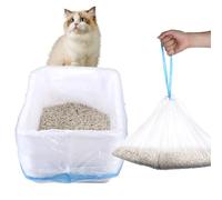 Qianyu 20 Pcs Cat Litter Tray Liners 49 x 30 cm Leak-Proof Cat Litter Bags with Drawstring Scratch Resistant Leak Proof Tear-Resistant Cat Litter Box liners for Automatic Litter Box
