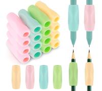 Qianyu 20 Pcs Ergonomic Silicone Pencil Grips with 3 Concaves Silicone Pencil Holders Handwriting Aid Correction Tool Colorful Pencil Gripping Tools for Adults Kids Handwriting Posture Correction