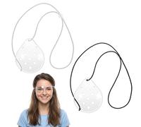 Qianyu 2Pcs Clear Eye Cover After Cataract Surgery Breathable Clear Eye Patch Plastic Hard Eyes Cover with Elastic Strap Lightweight Eyes Patch for Adult Sleeping Go Out EyeProtector Recovery