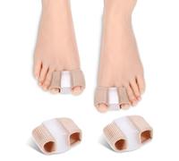 Qianyu 2PCS Gel Toe Separators, Silicone Toe Spacers Fabric Lining Bunion Correctors Breathable Toes Straightener for Women Men Overlapping Toes Relieve Foot Pain