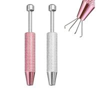 Qianyu 2Pcs Piercing Taper Ball Grabber Tool for Changing Jewelry, Stainless Steel Flat Back Earrings Applicator Guide Needle Tool Assistant Body Piercing Push Pin Kit Gem Tweezer for Nose Lip Eyebrow