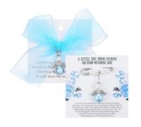 Qianyu 2Pcs Something Blue Angel Bridal Charm for Bride