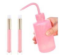 Qianyu 3 Pcs Lash Shampoo Brush Sets with 1 Pcs Plastic Satety Eye Lash Cleaning Tatoo Wash Squeeze Bottles and 2 Pcs Nose Blackhead Facial Cleaning Brushes for Eyelash Extension Care Supplies