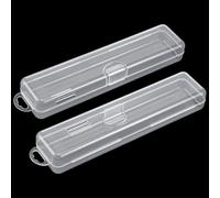 Qianyu 3 Pcs Tongue Scraper Case Portable Tongue Scraper Travel Case Transparent Tongue Cleaner Case Tongue Cleaner Holder Only Toothbrush Carrying Box Plastic Case for Tongue Scraper