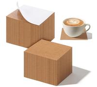 Qianyu 30 PCS Self-Adhesive Cork Sheets 4"x 4" Square Sheets Cork Coasters Mini Wall Corks Board Mats with Strong Adhesive Backing for DIY Coasters Craft