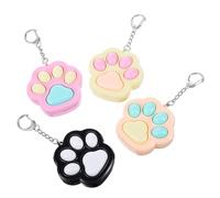 Qianyu 4 Pcs Cat Paw Fidget Keychain Cute Cat Paw Fidget Toys Clicky Fidgets Decompression Toys Mini Button Sensory Toy for Adults Men Women Pass The Time Office Travel