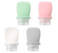 Qianyu 4 Pcs Silicone Travel Bottles for Toiletries Portable Small Empty Leak Proof Refillable Squeezable Carry On Travel Size Containers Accessories for Liquid Shampoos Lotion Soap Cosmetic