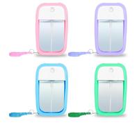 Qianyu 4PCS Reusable 50 ML Card Spray Bottle Portable Moisturizing Sprayer Box Card Design Empty Bottles with Hook Refillable Perfume Atomizer Vials for Hand Sanitizer Fragrance Cosmetic Moisturiz