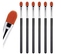 Qianyu 6 Pcs Extra Flat Lip Conceale Brush Eyebrow Eye Shadow Primer Applicator Synthetic Fiber Brush Beauty Makeup Tool Blending Setting Buffing Makeup Concealing Small Imperfection