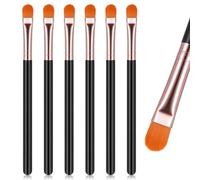 Qianyu 6 Pcs Flat Eye Shadow Primer Applicator Brush for Blending Concealer Makeup Concealer Eyeshadow Brow Brushes Liquid Shadows and Eye Primer Base Makeup Tool Concealing Imperfection(Black Gold)