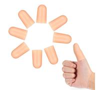 Qianyu 8 PCS Gel Finger Protectors Skin Color Fingertip Bandages Covers Support Waterproof Finger Sleeves Cots Reusable Elastic Tips Guards Pain Relief
