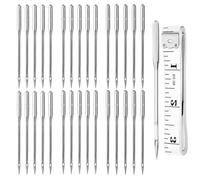 Qianyu 90 Pcs Universal Sewing Machine Needles Sizes 90/14 100/16 110/18 Heavy Duty Point Machine Needle for Thick Fabric Including Canvas Leather Embroidery Jeans