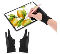 Qianyu Artist Art Glove Digital Drawing Glove Palm Rejection Right Left Hand 2-Fingers Gloves Black Graphic Tablet Gloves for Paper Sketching Smudge Guard Stylus Pen Pencil Painting