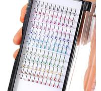 Qianyu Glitter Lash Extensions Laser 12 Colored Wide Individual Mix Spike 15mm Eyelash Extension Professional Supplies D Curl DIY Eyelash Extensions Single Classic Eye Lash for Personal Makeup