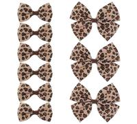 Qianyu Leopard Hair Bow Clips Cheetah Print Costume Accessories Fully Lined Polka Dot Alligator Clip Baby Barrettes Hairpins Aesthetic Ponytail Holder for Women Girls Teens Kids (9 hairpins)