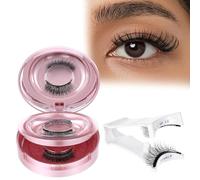 Qianyu Natural Look Magnetic-Eyelashes with Applicator Long Lasting Reusable Magnetic Lashes No Glue Needed Eyelashes Waterproof False Cat Eye Magnet Half Lashes without Eyeliner Easy to Wear