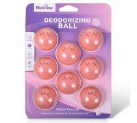 Qianyu Shoe Deodorizer Balls, Boot Sneaker Foot Odor Eater Fighter Long Lasting Professional Eliminate Smelly Fast Air Freshener for Gym Bags Wardrobe Closets Lockers Car, 8 Packs Peach Pink