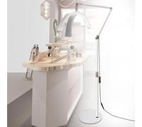 QIANYUANYY LED Flash Floor Standing Beauty Light With Phone Holder, 3000-6000K Half Moon for Eyelash Extension, Skin Care, Eyebrows (White)