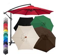 QIAO Q Replacement Parasol Canopy Cover - UV 30+ - 2.7M/3M & 6 Arms/8 Arms -replacement Parasol Fabric Cover for Garden Patio Umbrella (3m/6bones,Off-White)