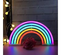 QiaoFei Neon Light,LED Rainbow Sign Shaped Decor Light,Wall Decor for Chistmas,Birthday Party,Kids Room, Living Room, Wedding Party Decor Light