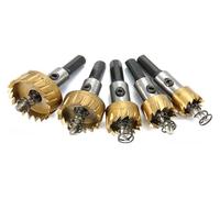 QIAOG 5Pcs Carbide Tip High-Speed Steel Drill Bit Hole Saw Set Stainless Metal Alloy 16/18.5/20/25/30mm Woodworking Tools,114
