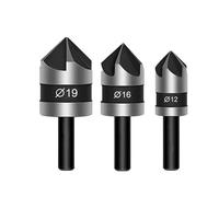 QIAOG High Speed Ti Countersink Drill Bit Set Chamfer 1/4" Hex Taper Hole Cutter Wood Metal Countersunk Deburring Chamfering Tool,0315