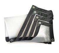 QIAOH Clear Tarp Heavy Duty Waterproof 4x5m, Clear Tarpaulin Cover Waterproof, Transparent Clear Tarpaulin with Grommets and Reinforced Edges