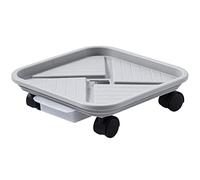 QIAOH Plant Caddy Heavy Duty 36x36cm, Plant Caddy With Wheels, Plant Stand Wheels Square, Square Plant Stand On Wheels, Metal Plant Caddy Suitable For Indoor Outdoo Patio