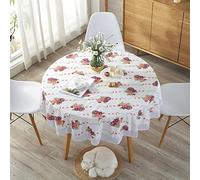 QIAOH Plastic Table Cover Round diameter 220cm, Round Vinyl Oilcloth Tablecloth Waterproof PVC Plastic Wipeable, Wipeable Tablecloth for Kids, Vinyl Tablecloth Rectangle, Pvc Tablecloth