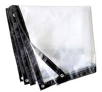 QIAOH Tarps Transparent Clear Poly 2x5m, Tarpaulin Heavy Duty Waterproof, 5 Mil Thick Tarp with Grommets Durable for Greenhouse Sheeting, Plastic Mulch