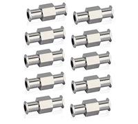 Qiaohome 10Pcs Coupler Luer Syringe Connector Metal Double Joints Luer Lock Adapter Coupler for Pneumatic Parts