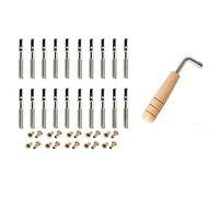 Qiaohome 20 Pcs Tuning Pin Nails and 20Pcs Rivets,with L-Shape Tuning Wrench,for Lyre Harp Small Harp Musical Stringed Instrument