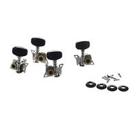 Qiaohome 4Pcs Ukulele Guitar and Small 4 String Guitar Tuning Pegs Machine Heads 2R and 2L, Mounting Screws Included-Silver and Black