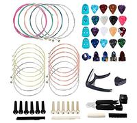 Qiaohome 62 PCS Guitar Accessories Kit Acoustic Guitar Changing Tool for Guitar Players and Guitar Beginners