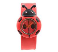 Qiaohome Child Boy Girl Ladybug Adorable Cartoon Silicone Watch - Color: Red