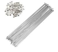 QiaoJun 40PCS 131mm-180mm 14G 14K 2.0mm Silver Bike Spokes Stainless Steel Mountain Road High Strength Folding BMX(168mm)
