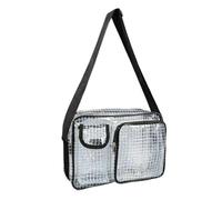 QIAOLIANQIAO ESD 13.77" Lx 8.26"W x 9.84"H anti-static clear pvc shoulder bag,cleanroom engineer tool bag, for engineer put computer tool working in clean room 1PCS