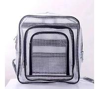 QIAOLIANQIAO ESD anti-static clear pvc backpack,cleanroom engineer tool bag, One Piece Black, 15.7"×13.8”×5.9'', Classic