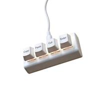 QIAOLIDA 4 USB Corded Small Keyboard Cut Copy Select for Quick Command Input for Workstations and Gaming