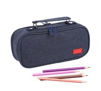 Qiaonan High School Pencil Case, Multi-Compartment , Large Pencil Case for Makeup, Travel, School, Teaching, Crafts, Art, Class, Desk, navy, see description, See description