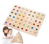 Qiaonan Wooden Building Blocks Set, Rainbow Stacking Wooden Toy - Rainbow Stacking Cube Toy Set | Rainbow Stacking Tower Game, Acrylic Block Construction for Toddlers from 3 Years