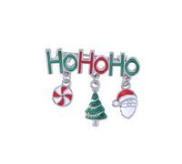 QIAOQI Christmas Brooch Pins Xmas Tree Bell Santa Claus Snowman Penguin Shape Breastpin Corsage Women Girls Merry Christmas Jewelry(#1)