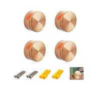 QIAOTLB 4PCS Brass Mirror Holders, Mirror Clips for Dresser Bathroom Round Shape Wall-Mounted Mirrors Bracket Walls Fixed Fitting 5-11mm Thick Mirror Glass Hanging Clips