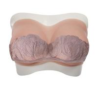 QIAOYIQIAO 8th Generation Silicone Breast Plates Strapless Breastplate Gel Fake False Breasts Boobs for Crossdresser Trans (C Cup-Cotton, Color 1)