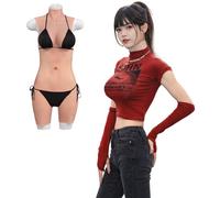 QIAOYIQIAO Silicone D Cup Breastplate Bodysuit for Crossdressing, Male to Female Transformation - Realistic Fake Boobs for Transgender, Crossdresser, Drag Queen (Cotton Filler, Color 2)