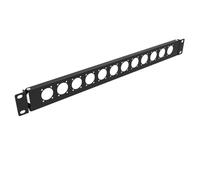 QiaoYoubang 1U Hinged D-Series 12 Connectors Punch-Out Component Panel | for 19 inches Sound, AV, Computer -Equipment Racks- Patch Panel Compatible with XLR, HDMI (1U12D)