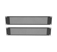 QiaoYoubang 2 Pack 2U Vented Blank Panel - Metal Rack Mount Filler Panel for 19in Server Rack Cabinet or Enclosure, Black (2UVBP2PC)