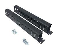 QiaoYoubang 2 Pack- All Metal 19 Inch Cable Manager Horizontal Rack Mount Organizer with 12 Big Slots Cable Management System (1UCM12S2PC)